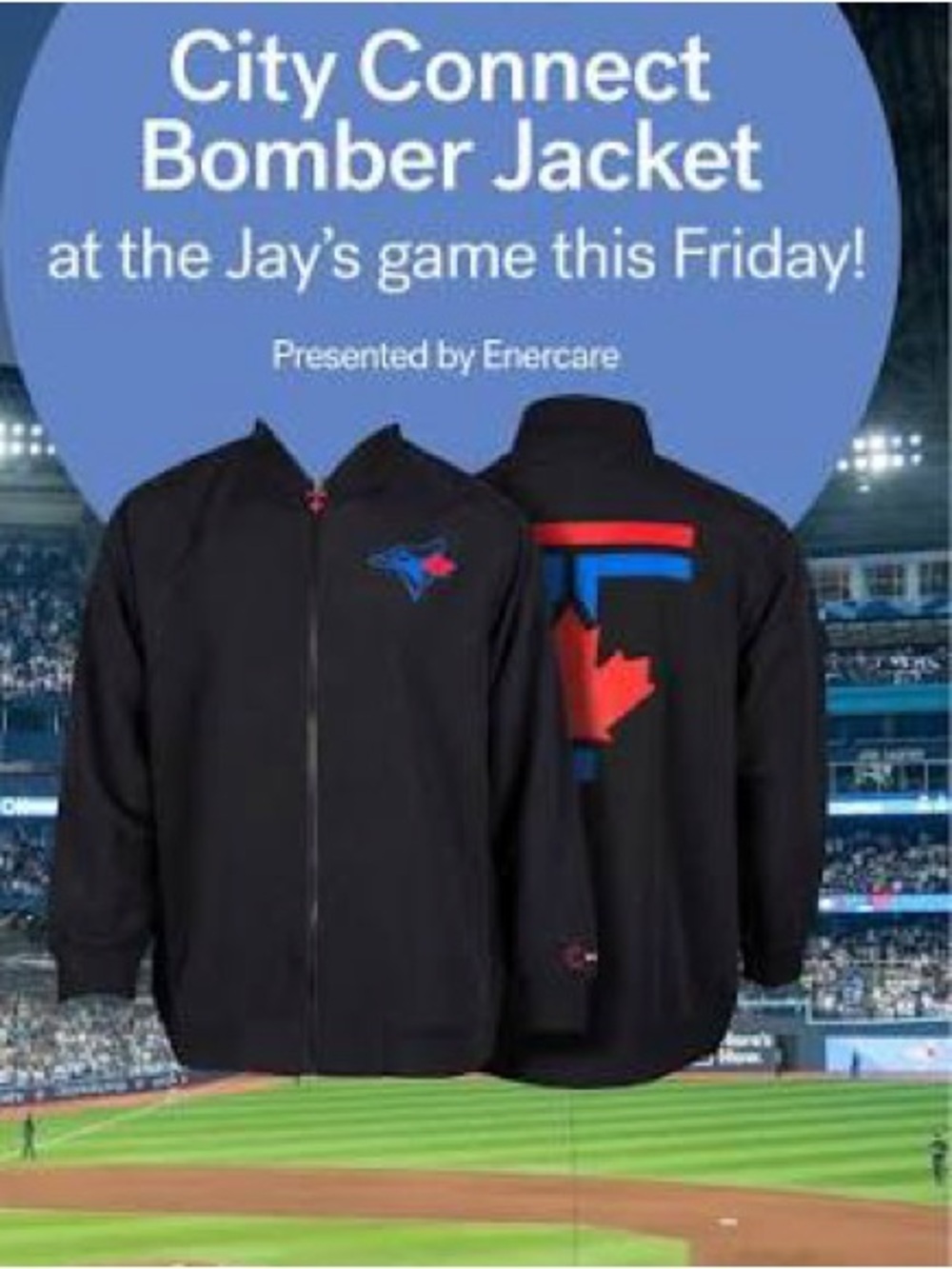 2025 Toronto Blue Jays City Connect Bomber Jacket Giveaway MLB Baseball